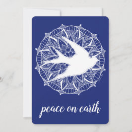 Cartão De Festividades Peace on Earth Dove Mandala Holiday Card