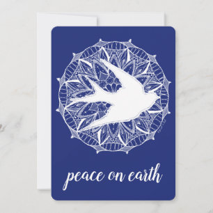 Cartão De Festividades Peace on Earth Dove Mandala Holiday Card