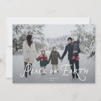 Cartão De Festividades Peace on Earth Holiday Photo Card