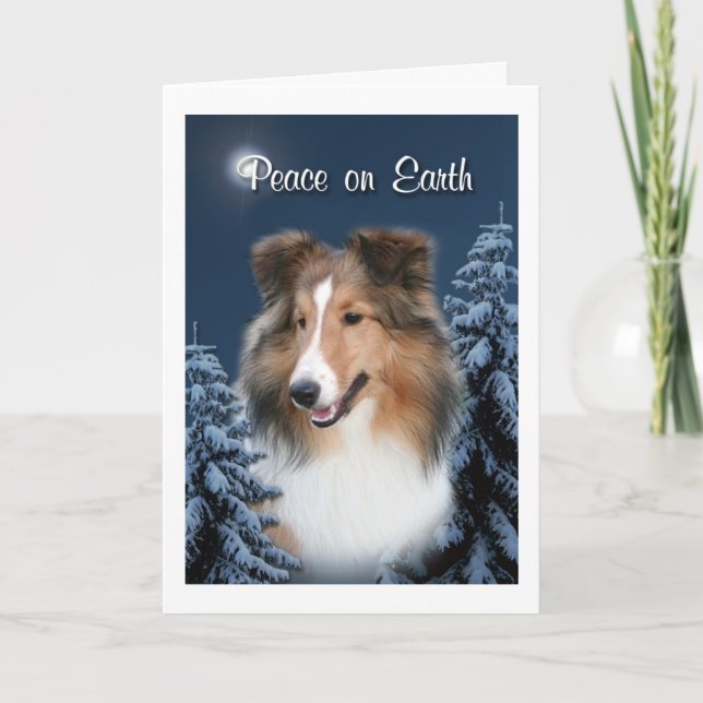 Cartão De Festividades Peace Sheltie Card (Frente)