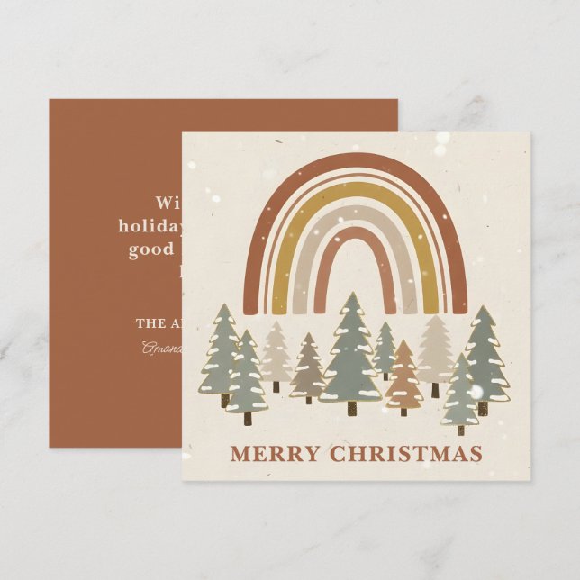 Cartão De Festividades Peaceful Boho Scene Christmas (Frente/Verso)