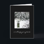 Cartão De Festividades peaceful bonsai in snow<br><div class="desc">A serene setting to use as a holiday card.  You can customize your own message,  or simply leave blank.</div>
