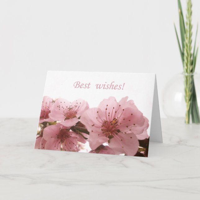 Cartão De Festividades Peach Blossom design. Text. (Frente)