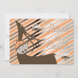 Cartão De Festividades Peach Jingle Bells Strike Deer Christmas