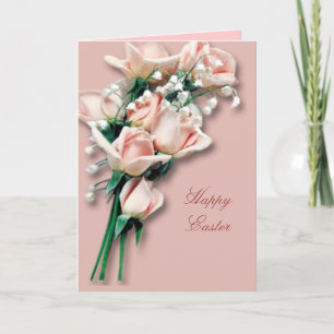 Cartão De Festividades Peach Roses Easter Card