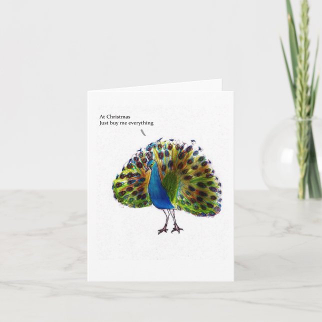Cartão De Festividades Peacock Christmas card (Frente)