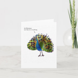 Cartão De Festividades Peacock Christmas card