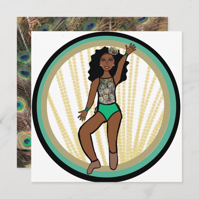 Cartão De Festividades Peacock Dancer A (Frente/Verso)