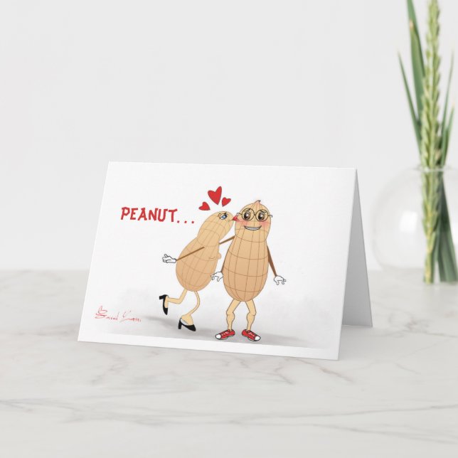 Cartão De Festividades Peanut in Love - Funny greeting card. (Frente)