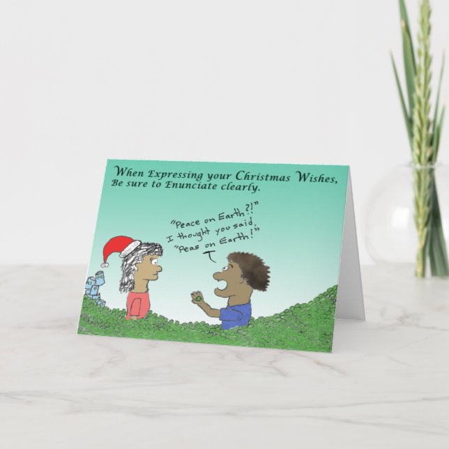 Cartão De Festividades Peas On Earth (Frente)
