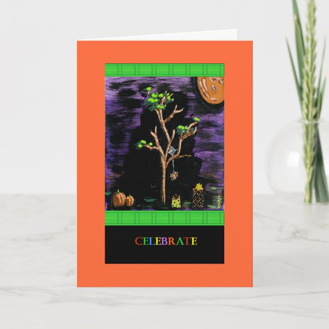 Cartão De Festividades PedagogyGreetings Card: Merry Halloween (Frente)