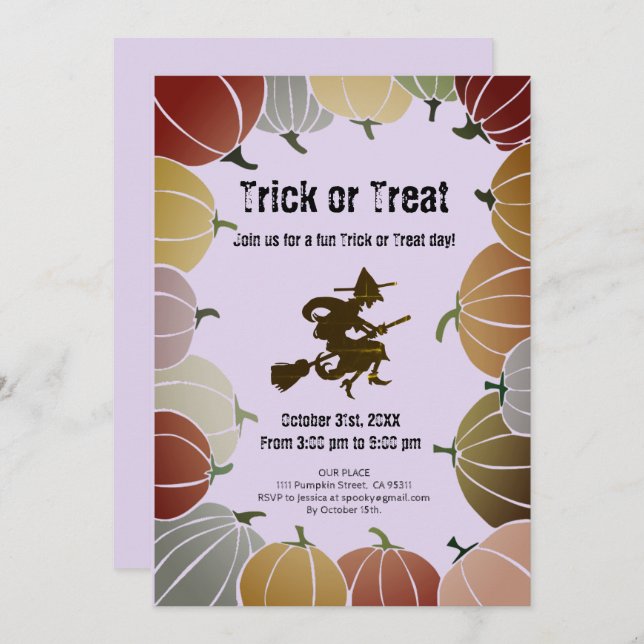 Cartão De Festividades Pedra Roxa ou Trate Bruxas Voadoras Loucas (Frente/Verso)