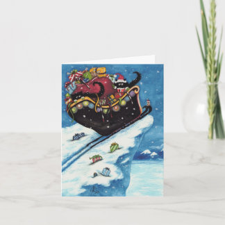 Cartão De Festividades Peek & Boo Black Cat Christmas Card by Bihrle