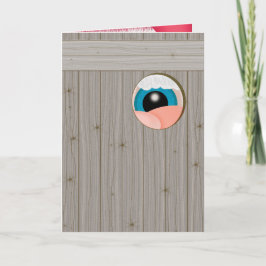 Cartão De Festividades Peeping Santa Watching You Funny Christmas