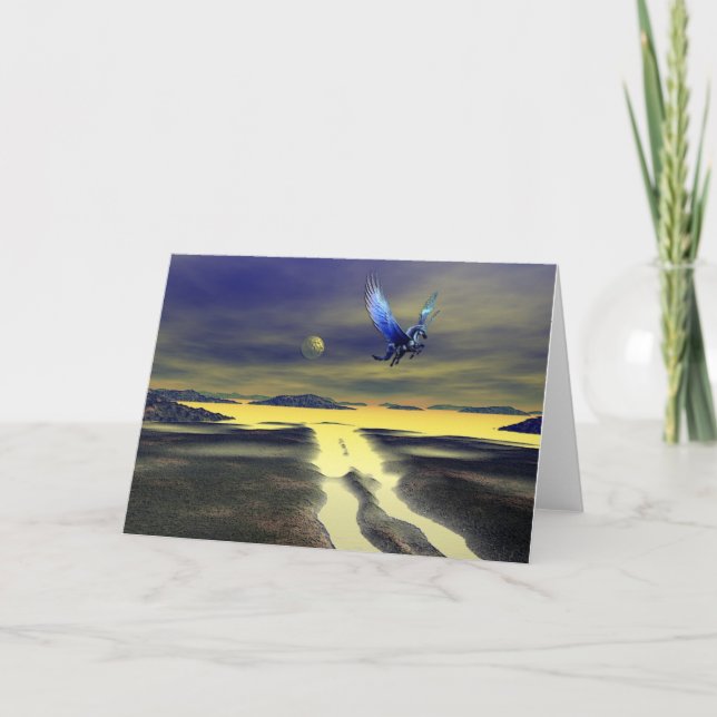 Cartão De Festividades Pegasus Rising (Frente)