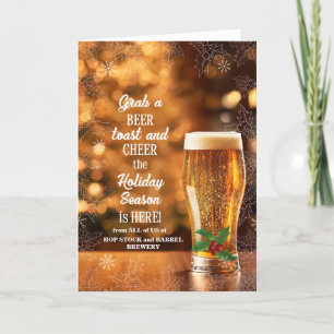Cartão De Festividades Pegue um brinde de cerveja e anime a empresa