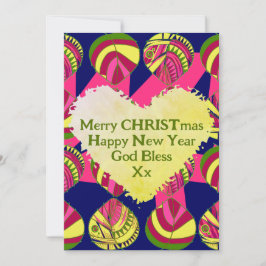 Cartão De Festividades Peixe sai amarelo magenta verde Natal