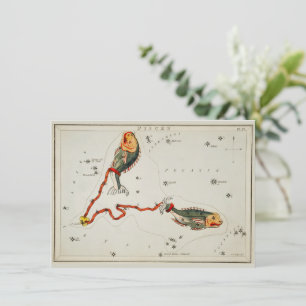 Cartão De Festividades Peixes - Sinal de Estrela Astronômico Zodiac Nota 