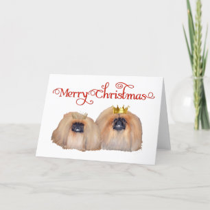 Cartão De Festividades Pekingese Celebram o Natal