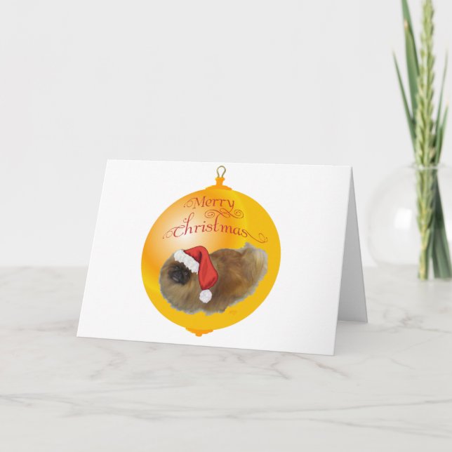 Cartão De Festividades Pekingese Christmas (Frente)