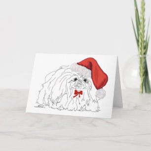 Cartão De Festividades Pekingese Papais noeis Sketch