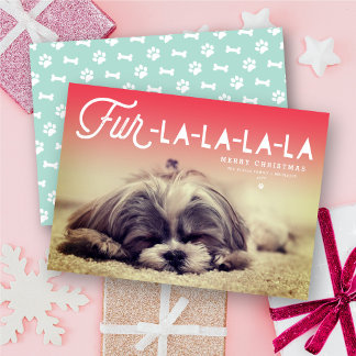 Cartão De Festividades Pelo La La La La Script Dog Lover Foto Engraçado P