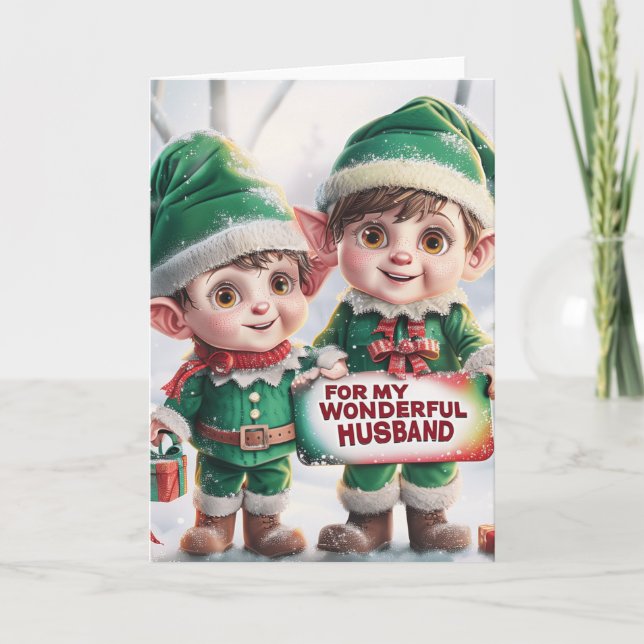 Cartão De Festividades Pelo Meu Maravilhoso Marido, Natal LGBTQ (Frente)