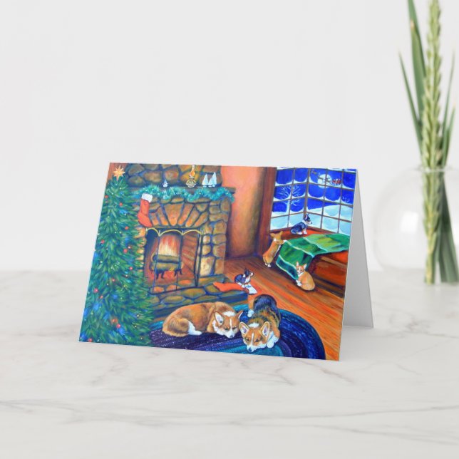 Cartão De Festividades Pembroke Welsh Corgi (Frente)