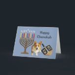 Cartão De Festividades Pembroke Welsh Corgi Chanukah Card Menorah Dreidel<br><div class="desc">Lembrar a família e os amigos durante a temporada de Chanukah é uma maneira maravilhosa de manter contato com as pessoas que você ama e se importa. Criei com amor e cuidado estes cartões Chanukah para cães e tenho a certeza de que qualquer pessoa que ame cães ficará encantada em...</div>