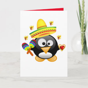 Cartão De Festividades Penguin da placa de saudação do dia de os namora