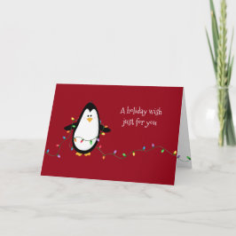 Cartão De Festividades Penguin Happy Christmas Holiday Wishes Greeting