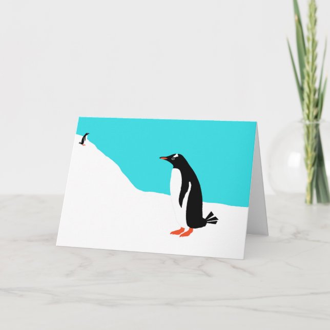 Cartão De Festividades Penguin Holiday Card (Frente)