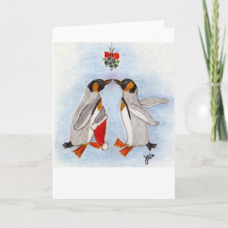 Cartão De Festividades Penguin Kiss card