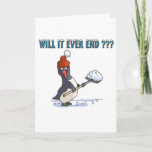 Cartão De Festividades Penguin Shoveling<br><div class="desc">Penguin shoveling</div>