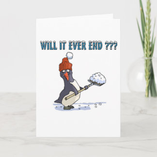 Cartão De Festividades Penguin Shoveling