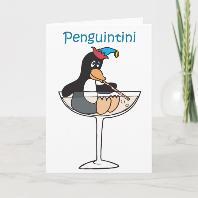 Cartão De Festividades penguintini (Frente)