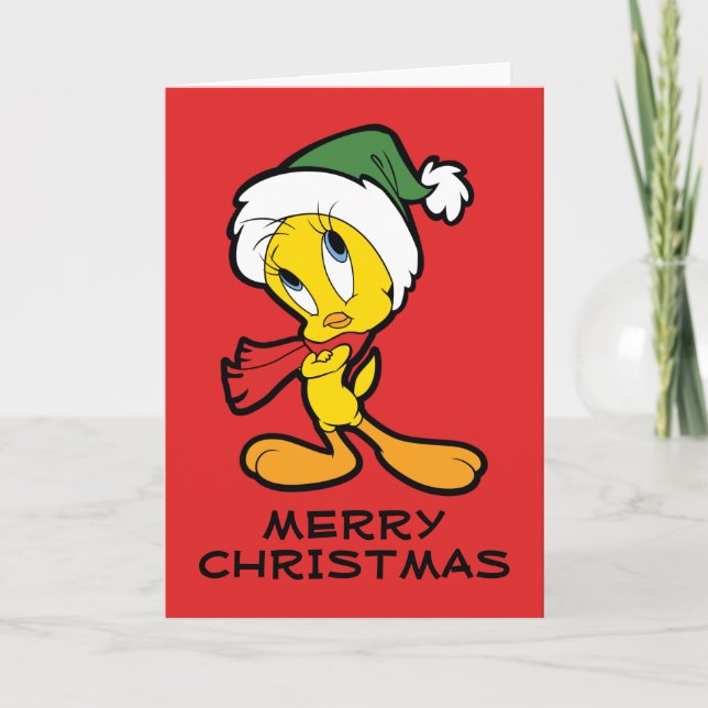 Cartão De Festividades Pensamentos de Natal TWEETY™ (Frente)