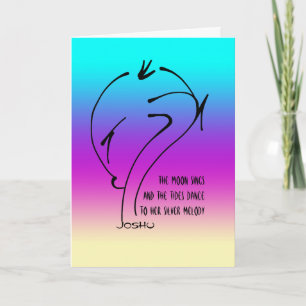 Cartão De Festividades Pensando em você - a lua sobe, as marés dançam