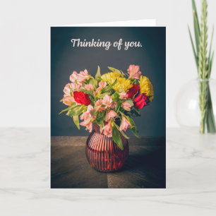 Cartão De Festividades Pensando em você Belo Vaso de Flores Foto