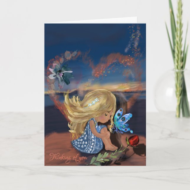 Cartão De Festividades Pensando em você Card (Frente)