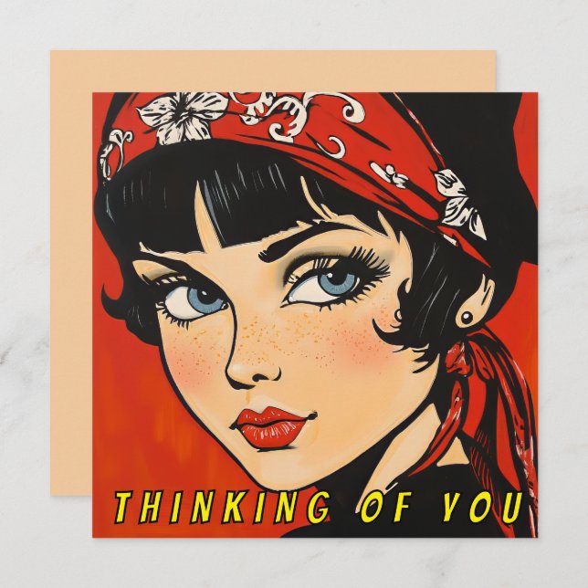 Cartão De Festividades Pensando em você o tempo todo (Frente/Verso)