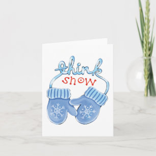 Cartão De Festividades Pense em Snow Mittens