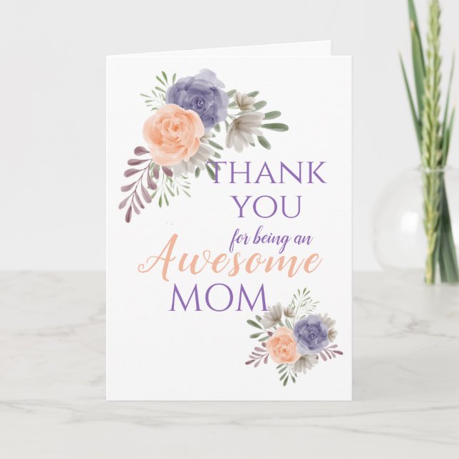 Cartão De Festividades Peônia Floral do Dia das Mães (Frente)