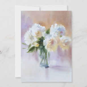 Cartão De Festividades Peonies Estudo A Em Aquarelas