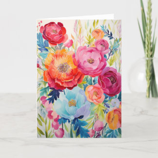 Cartão De Festividades Peony Buquê Bloom Abstrato-Art