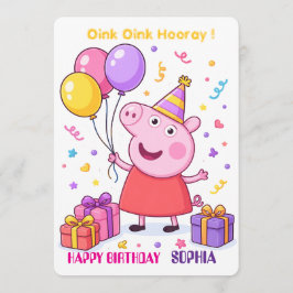 Cartão De Festividades Peppa Pig Birthday Card for Kids | Personalized
