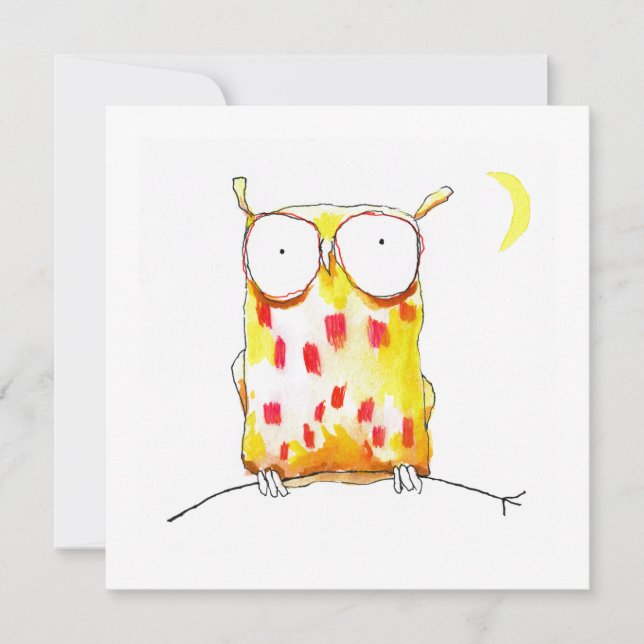 Cartão De Festividades Pequena Coruja (Frente)