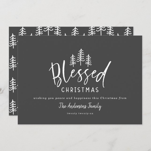 Cartão De Festividades Pequena e moderna casa rústica abençoada Natal (Frente/Verso)