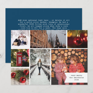 Cartão De Festividades Pequena Fita Multi Foto Azul Natal