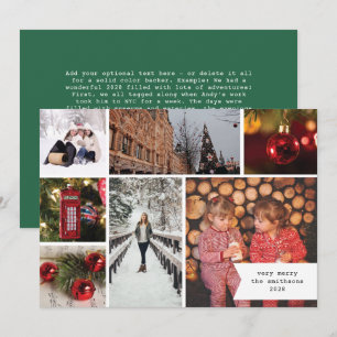 Cartão De Festividades Pequena Fita Multi Foto Verde Natal